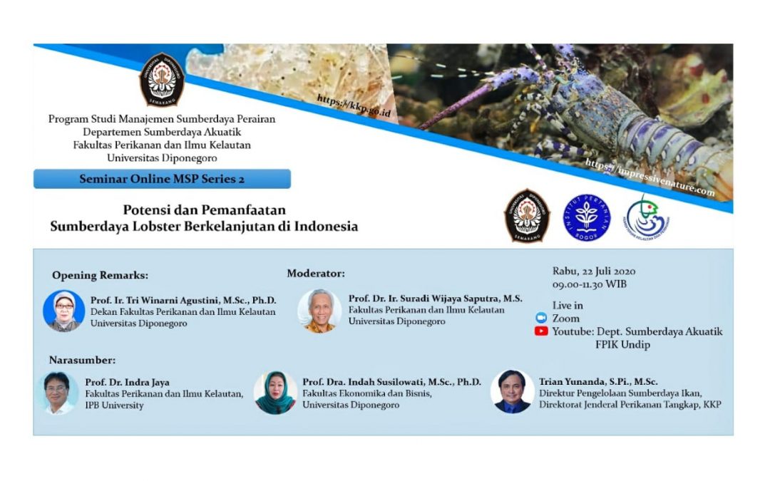 Seminar Online MSP Series 2 : Potensi dan Pemanfaatan Sumberdaya Lobster Berkelanjutan di Indonesia