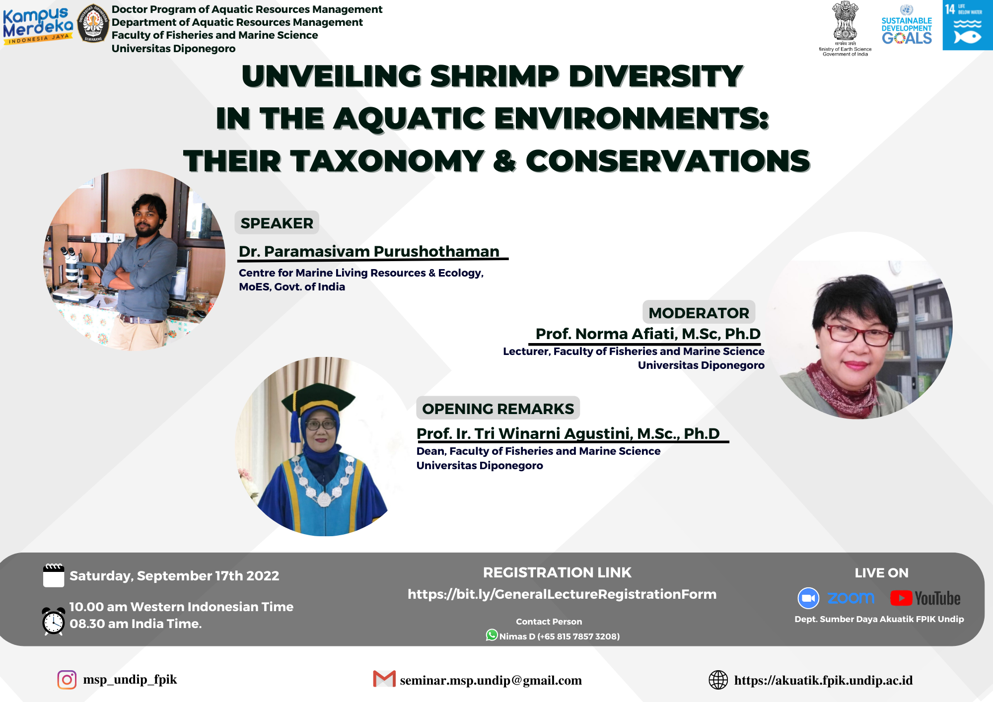 Guest Lecturer “Unveiling Shrimp Diversity in the Aquatic Environments: their Taxonomy & Conservations”