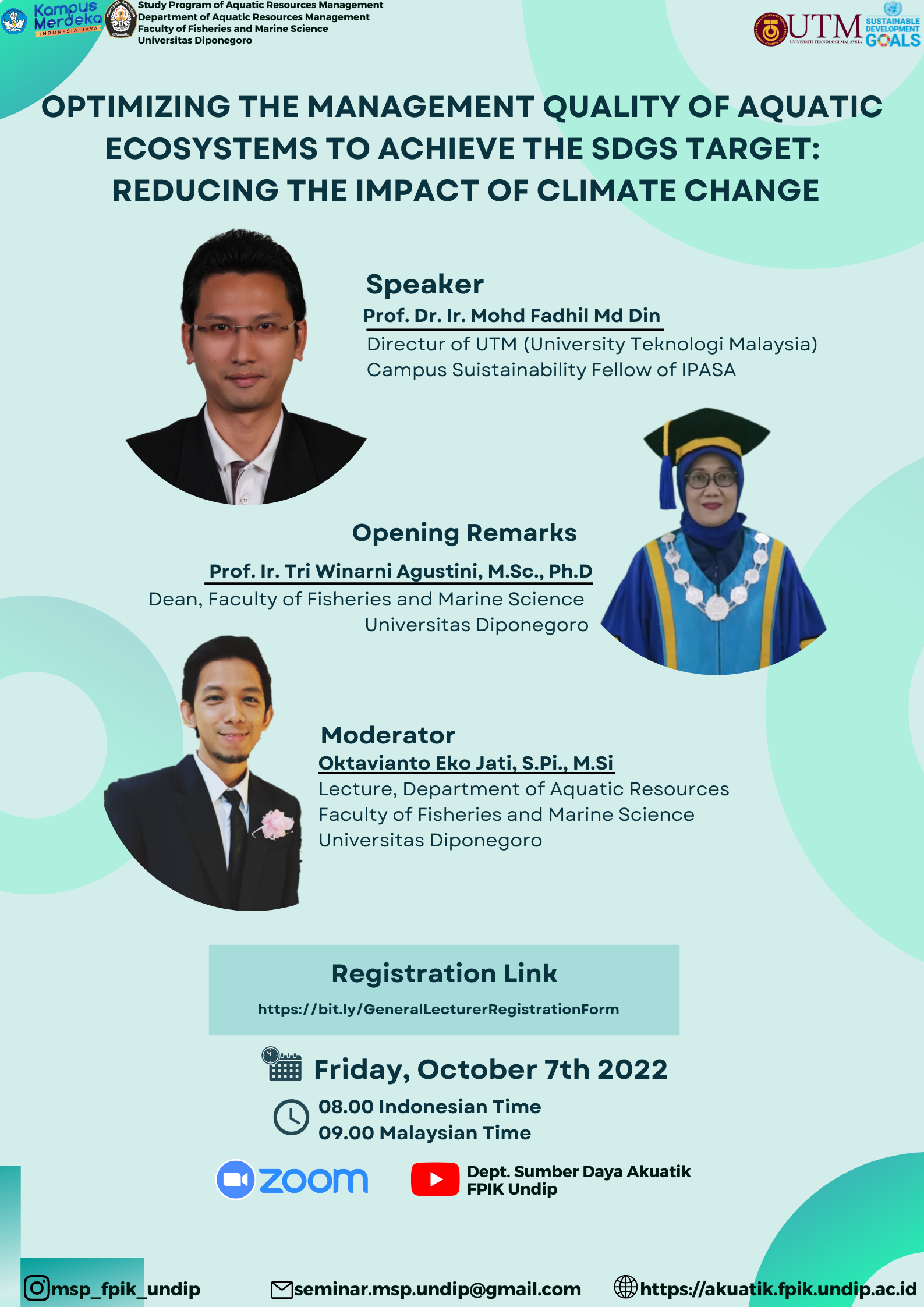 International Seminar: Reducing the impact of Climate Change to Achieve SDGs Target on Aquatic Resources Management