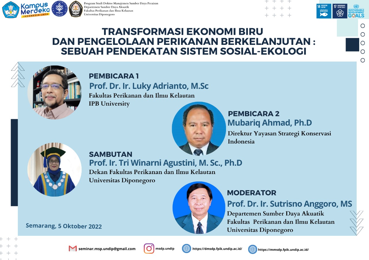 General Lecture: Blue Economy Transformation and Sustainable Fisheries Management: A Social – Ecological Systems Approach