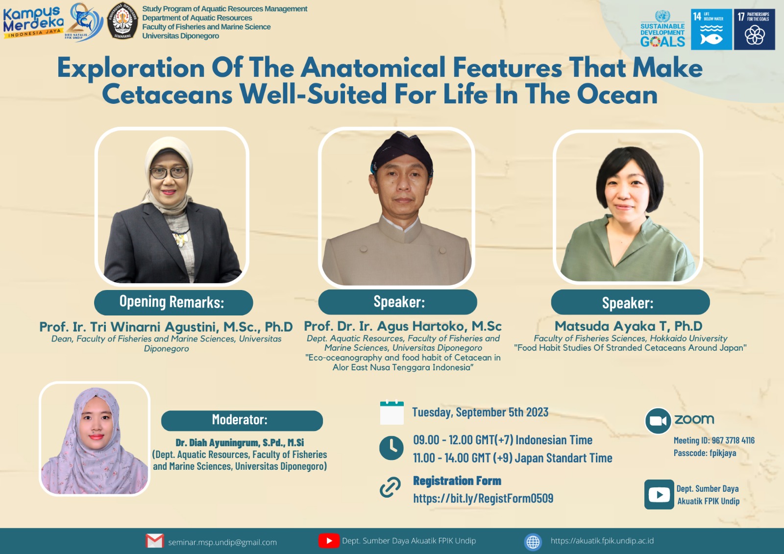 International Seminar “Exploration Of The Anatomical Features That Make Cetaceans Well-Suited For Life In The Ocean”