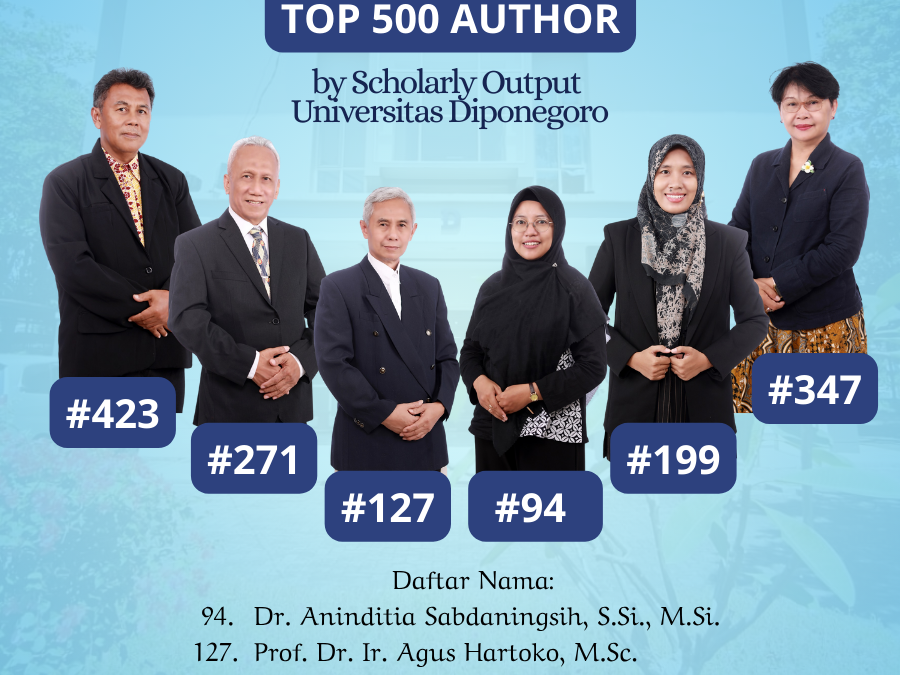 Enam Dosen Departemen Sumber Daya Akuatik Undip Masuk Top 500 Author Universitas Diponegoro